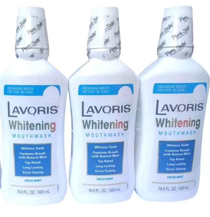 Whitening Mouthwash with Fresh Mint Flavor - 16.9oz, 3 Bottles