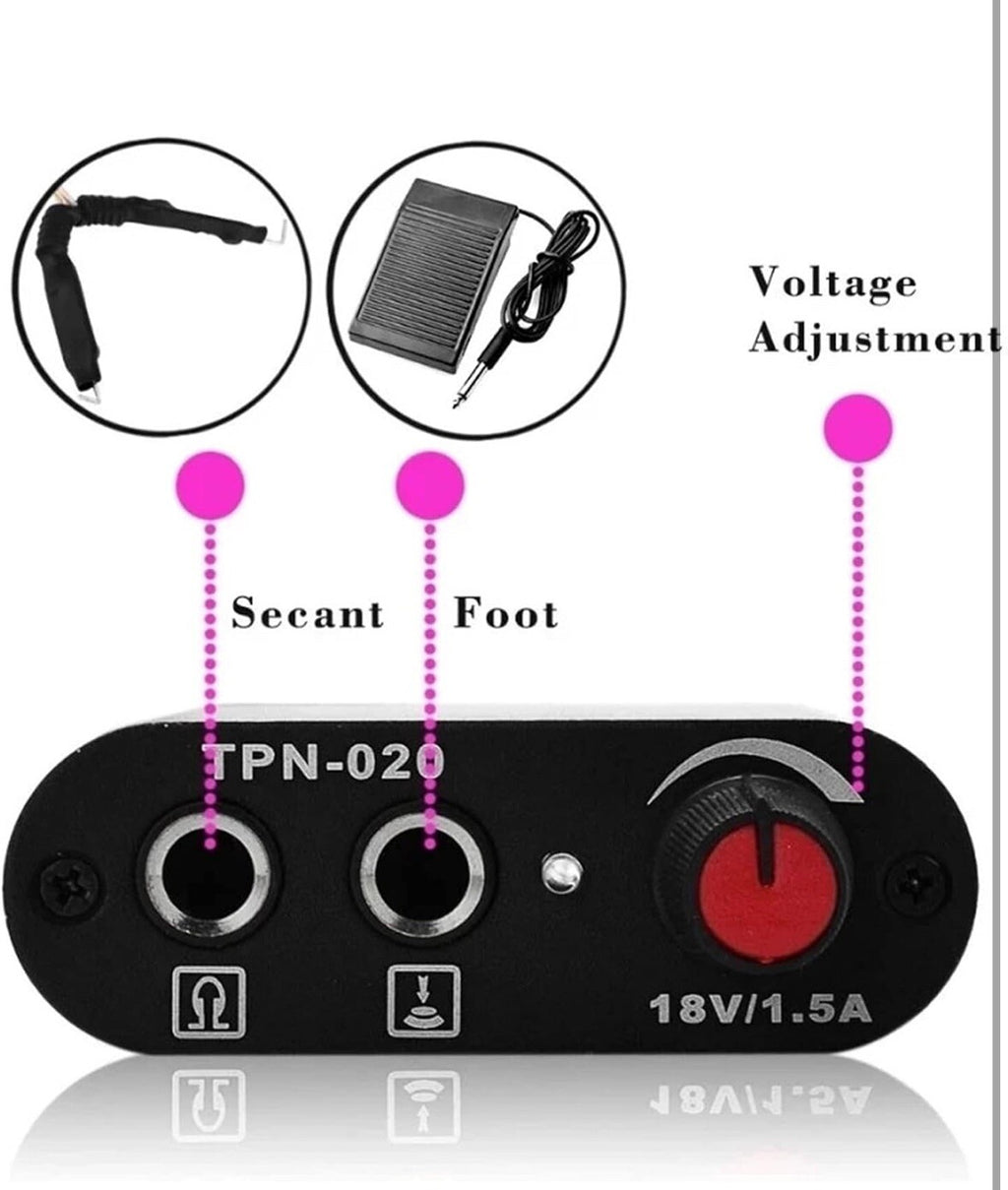 Wireless Rotary Tattoo Kit Complete Set Pen Machine DC Power