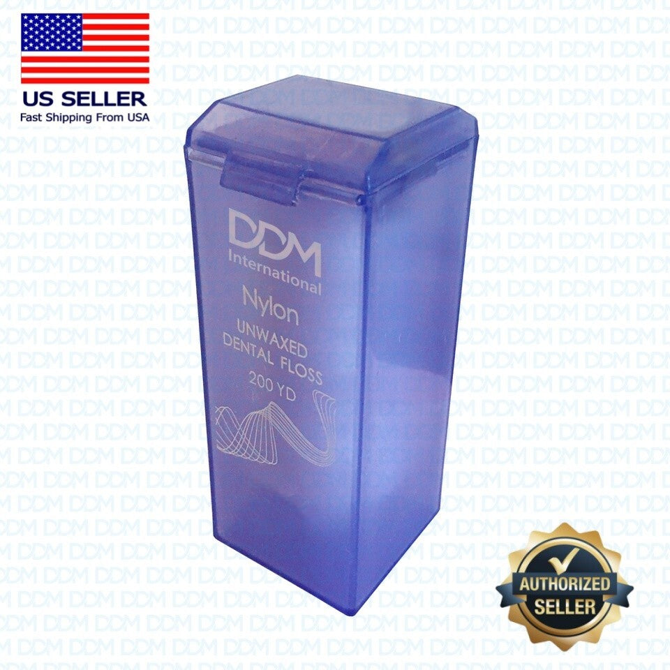 Unwaxed Dental Floss with Dispenser Box - 200 Yards for Oral Hygiene