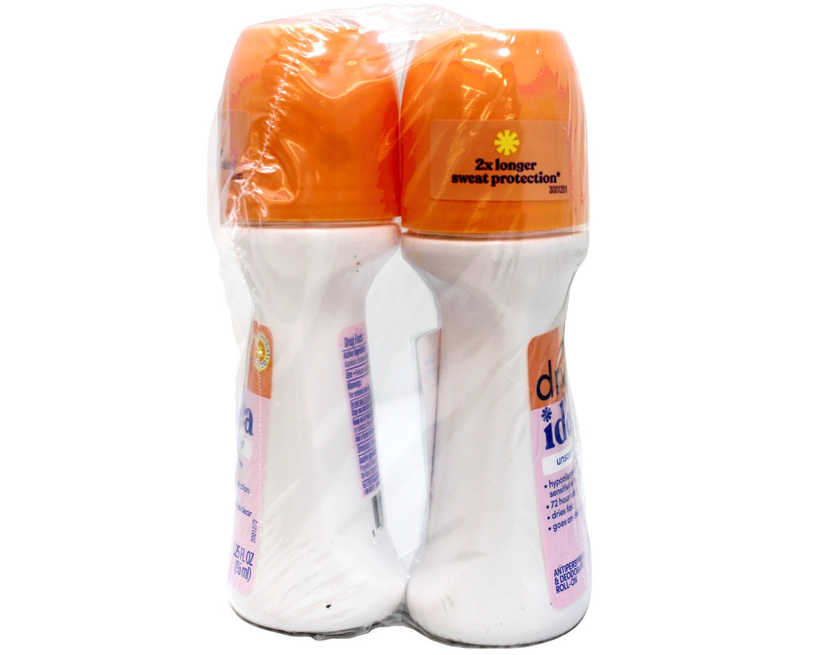 Unscented Roll-On Deodorant for Sensitive Skin - 3.25 fl oz Pack of 2