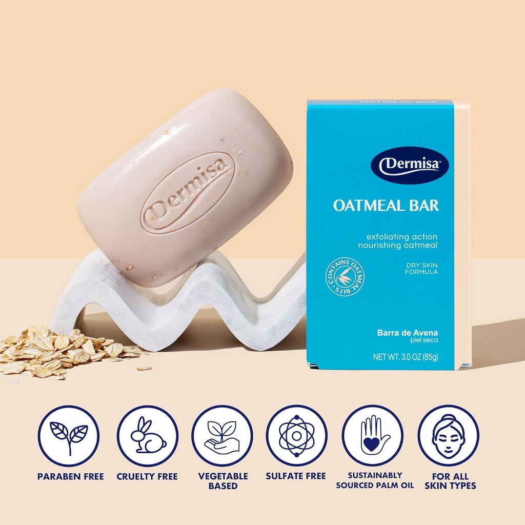 Exfoliating Oatmeal Soap with Aloe Vera - Gentle Hydration for Sensitive Skin 3-Pack