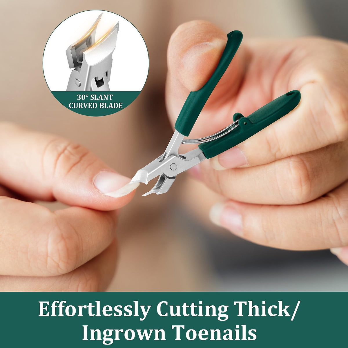 Eagle Beak Beveled Nail Clippers for Thick & Ingrown Nails - Sharp Stainless Steel