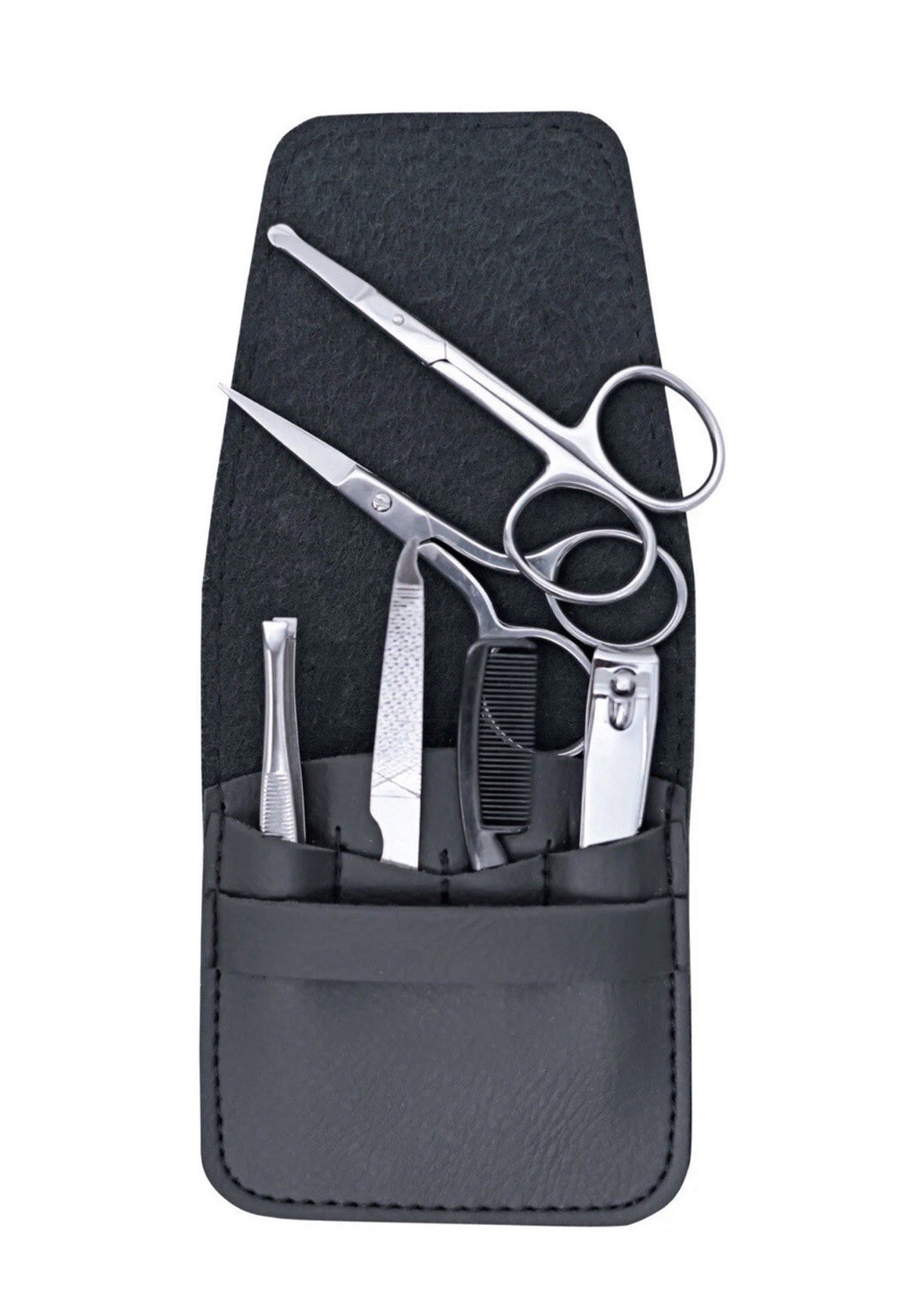 Men's Beard & Nose Hair Grooming Travel Set with Scissors Comb & Bag