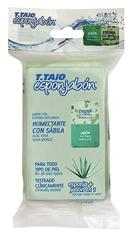 Aloe Vera Soap Sponge - Moisturizing Body Wash for All Skin Types, 4.2 oz