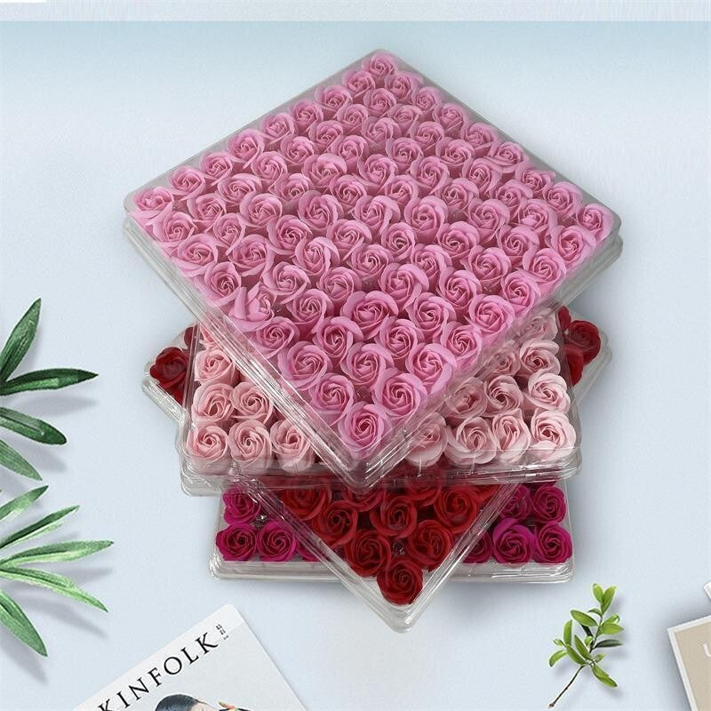 Luxury Rose Soap Flowers Set - Dissolving Spa Floral Scent for Decor & Nail Care