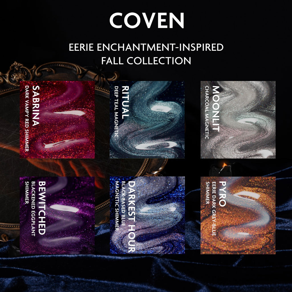 ILNP Coven Collection Nail Polish Set - Eerie Midnight Shades, 6 Colors