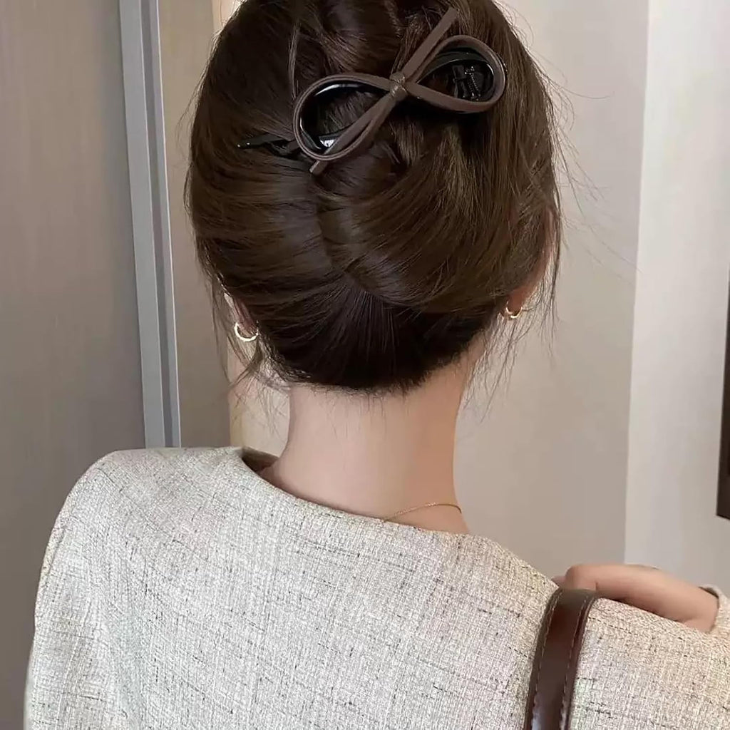 Flat Hair Clips 3-Pack - Soft Leather Non-Slip Hairpins for Updos & Styling
