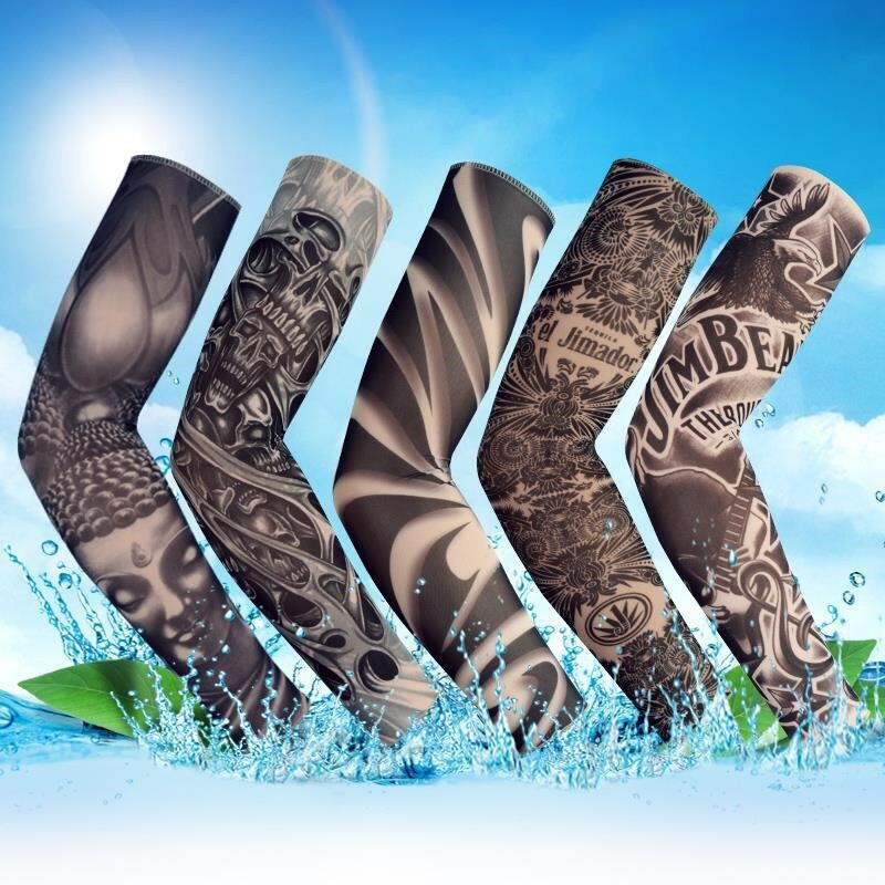 5 Pcs Tattoo Cooling Arm Sleeves UV Sun Protection for Outdoor Sports