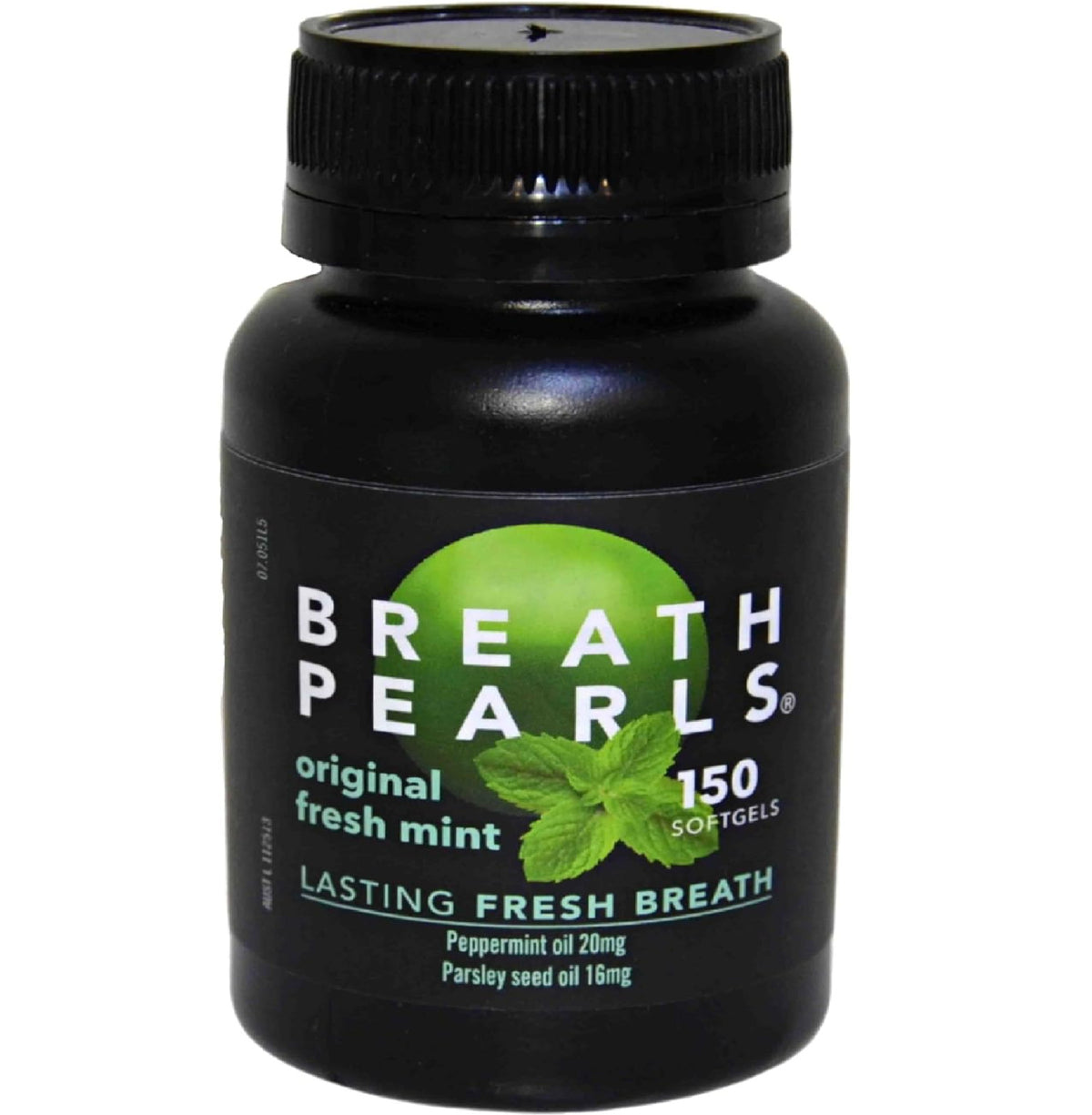 Breath Pearls Softgel Breath Freshener - Natural Peppermint & Parsley Oil, 150 Capsules