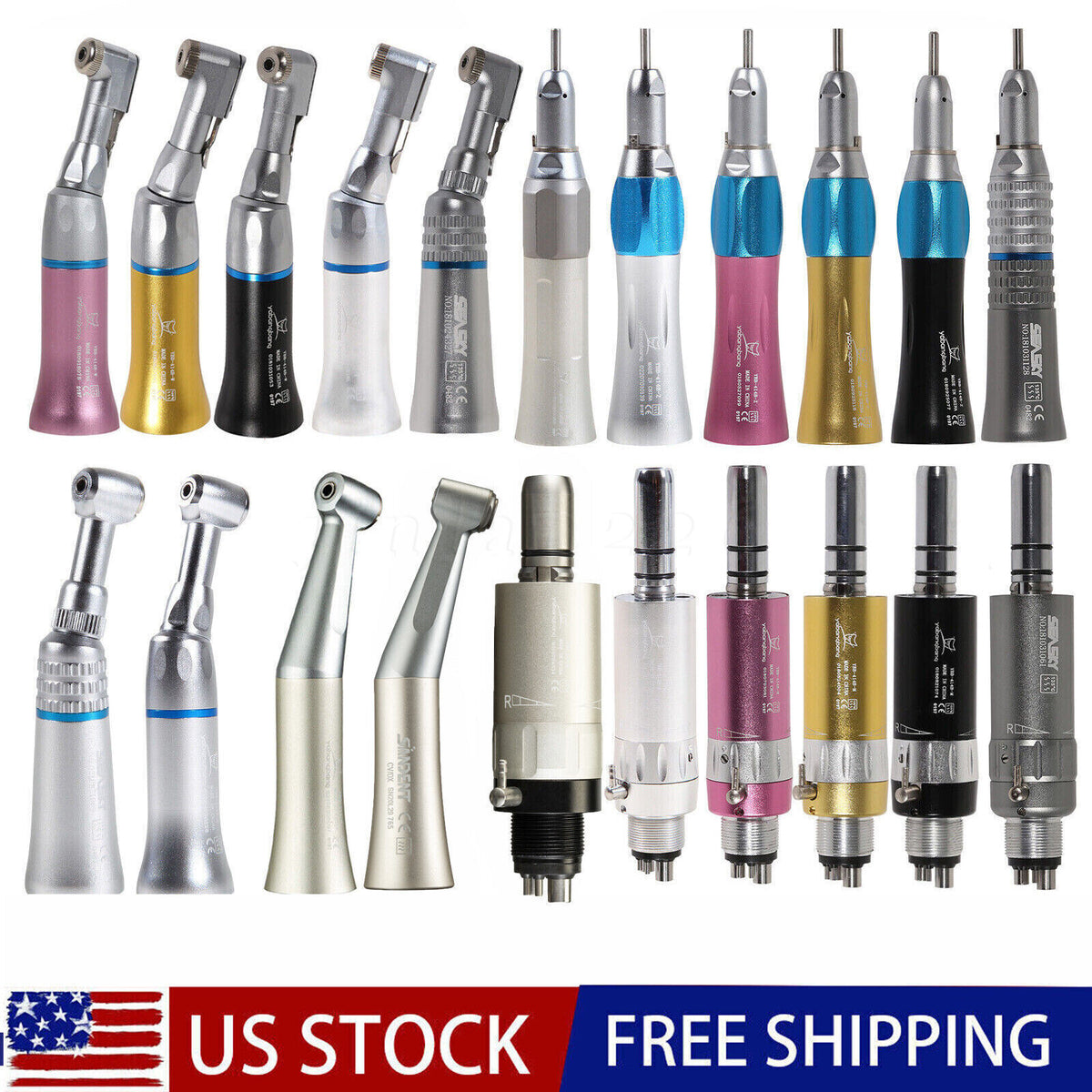 Slow Speed Dental Handpiece with Straight Nosecone for Dental Air Motors