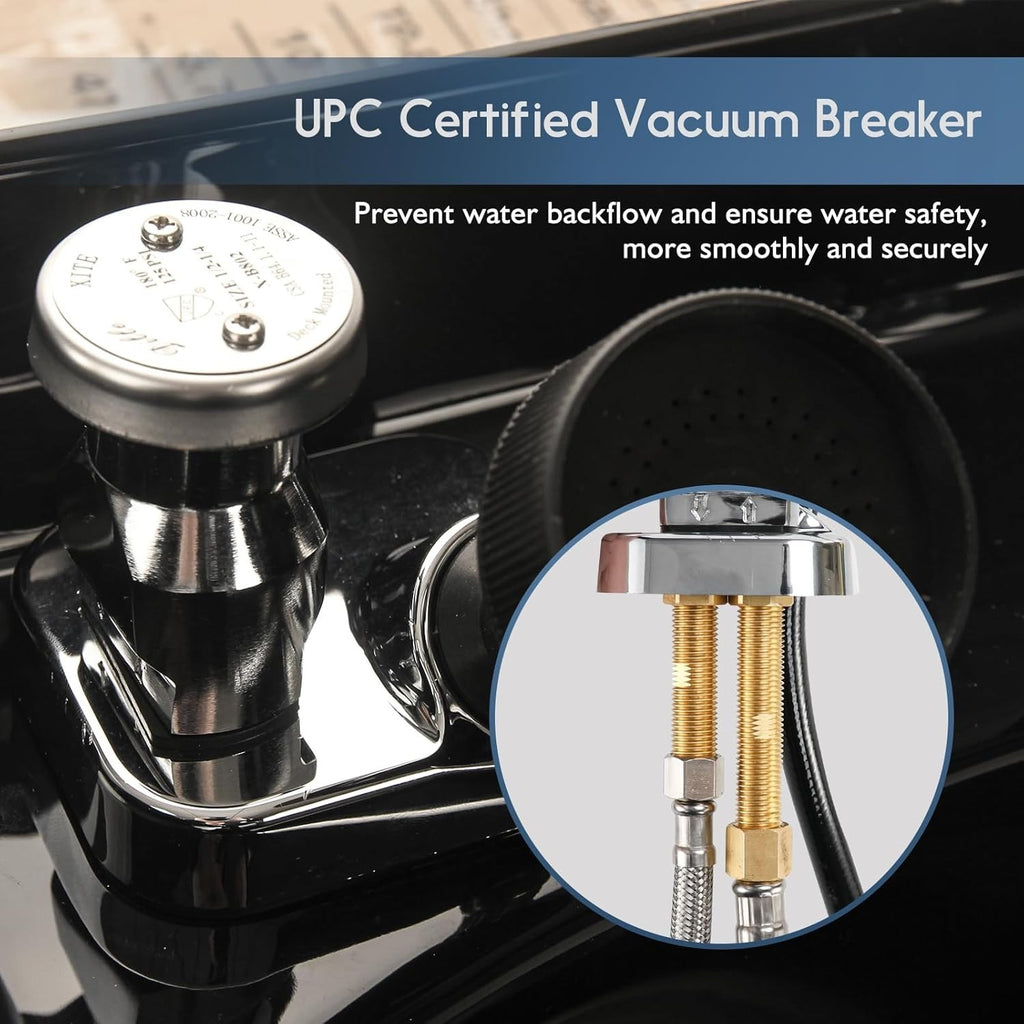 Salon Shampoo Bowl Faucet Vacuum Breaker Kit with Hose & Sprayer