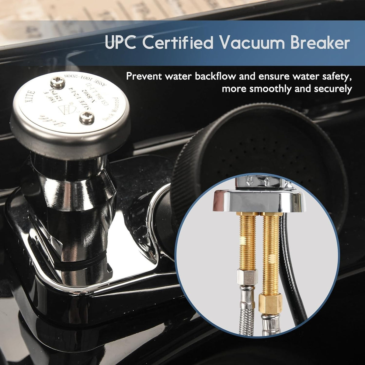 Salon Shampoo Bowl Faucet Vacuum Breaker Kit with Hose & Sprayer