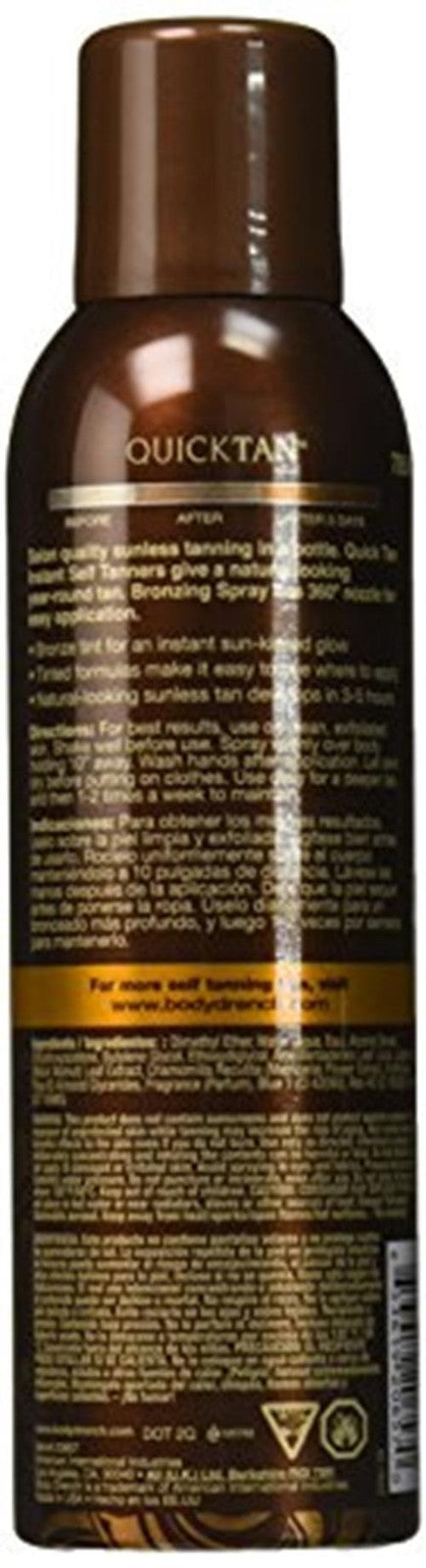 Self Tanner Spray - Medium Dark Instant Sunless Tan, 6 oz