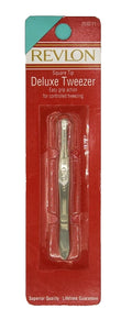 Revlon Square Tip Deluxe Tweezers - Precision Beauty Tool, Easy Grip
