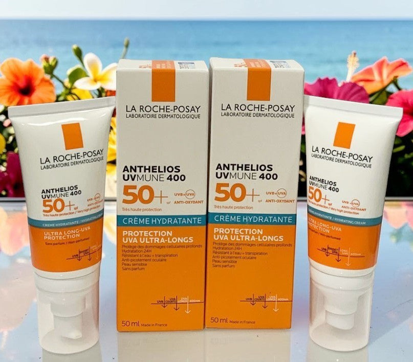 Moisturizing Sunscreen SPF 50+ with UVA Protection - Hydrating Cream for Sensitive Skin - 50ml Set of 2
