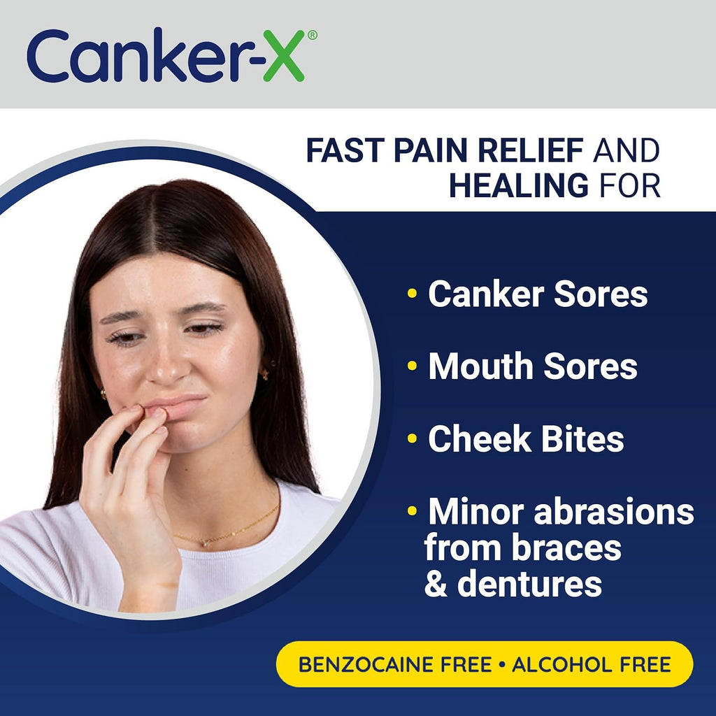 Oral Pain Relief Mouthwash for Canker Sores & Mouth Burns - Benzocaine & Alcohol Free