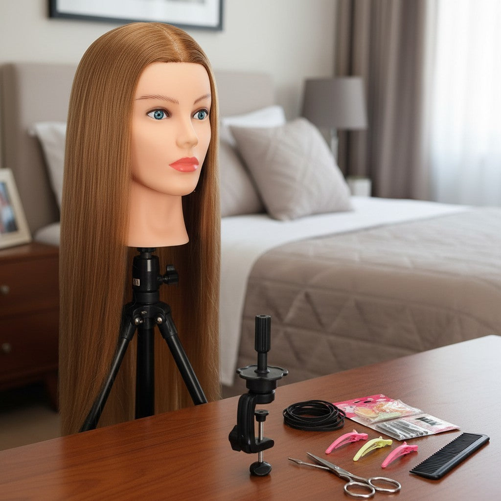 Mannequin Head for Hair Styling Practice Human Hair 26-28 Inches