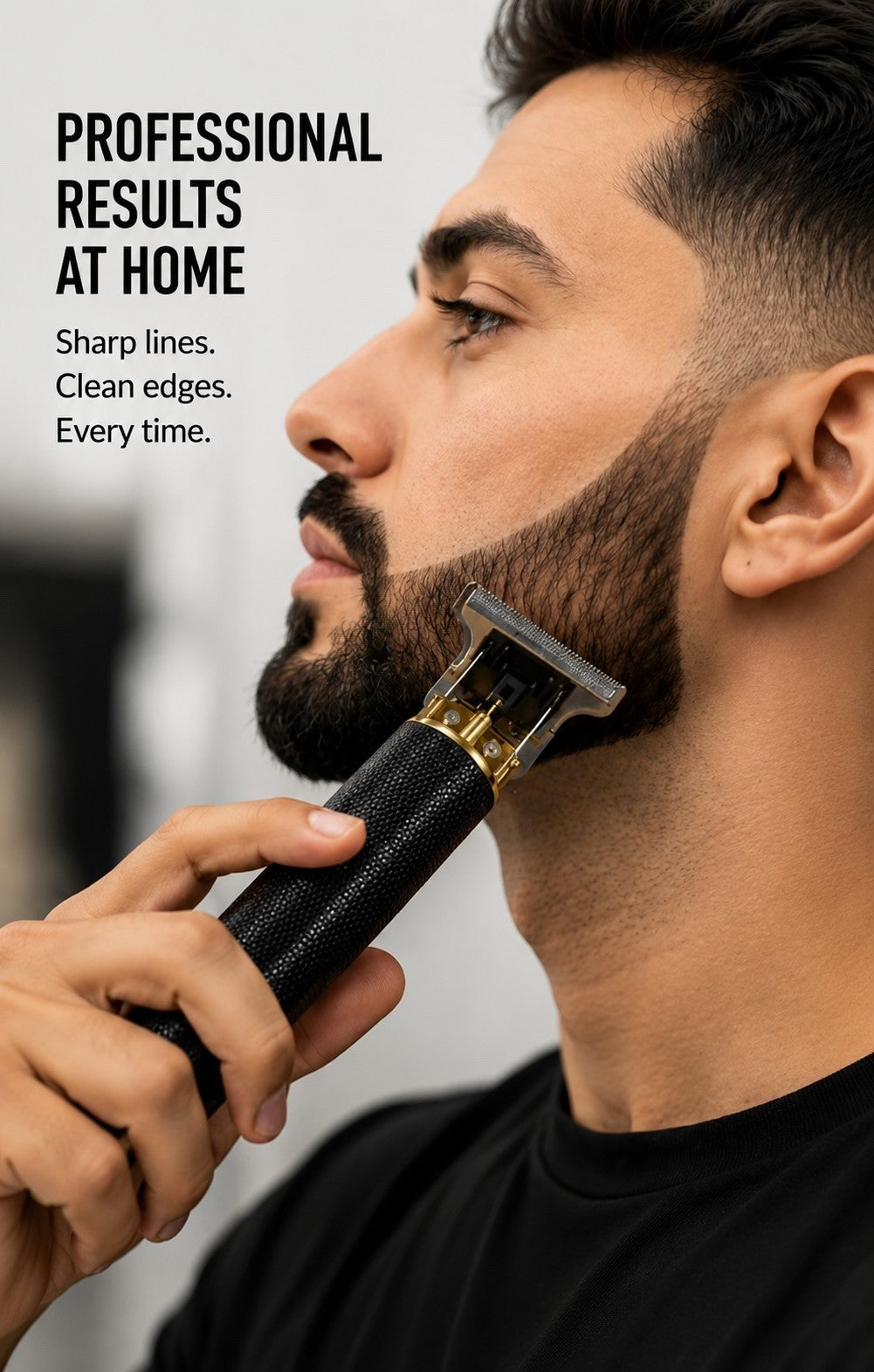 Men's Cordless USB Rechargeable Beard & Hair Trimmer with Guide Combs