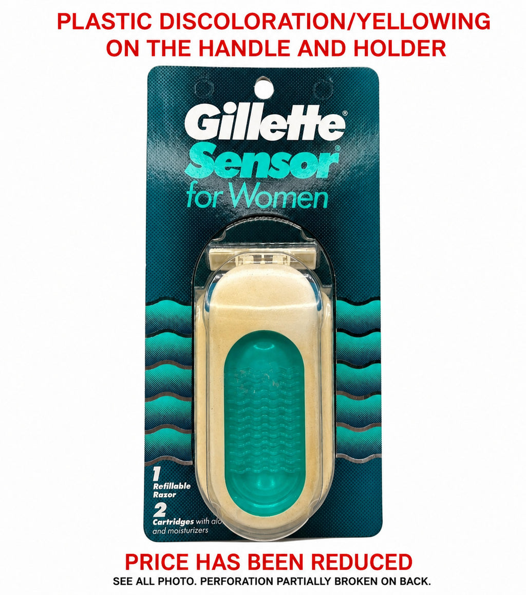 Gillette Sensor Women's Razor Handle with 2 Refills - All White, Vintage