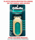Gillette Sensor Women's Razor Handle with 2 Refills - All White, Vintage