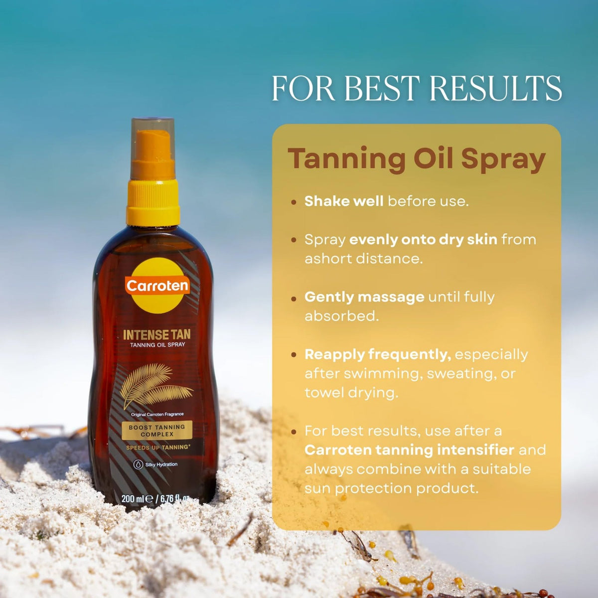 Tanning Oil Spray with Vitamin E & Carrot - Deep, Radiant Sun-Kissed Glow