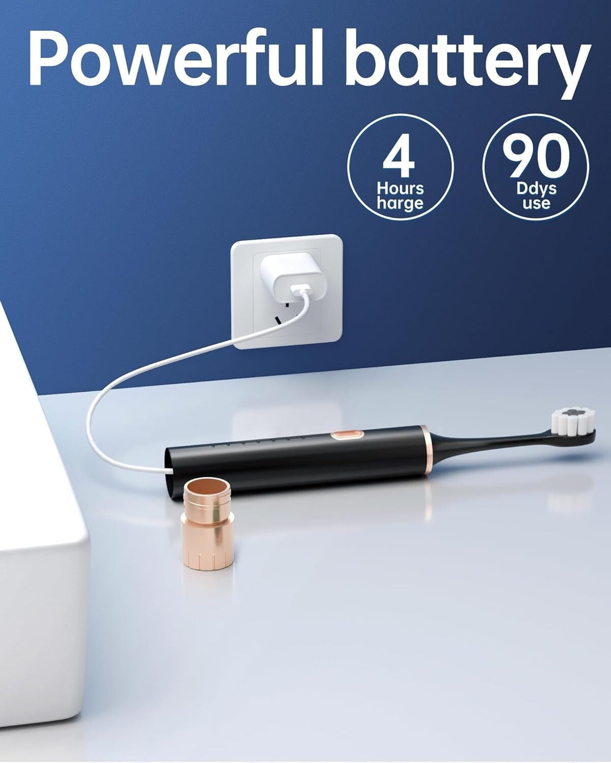 Electric Toothbrush Set with 12 Replacement Heads & 6 Modes - Rechargeable & Waterproof