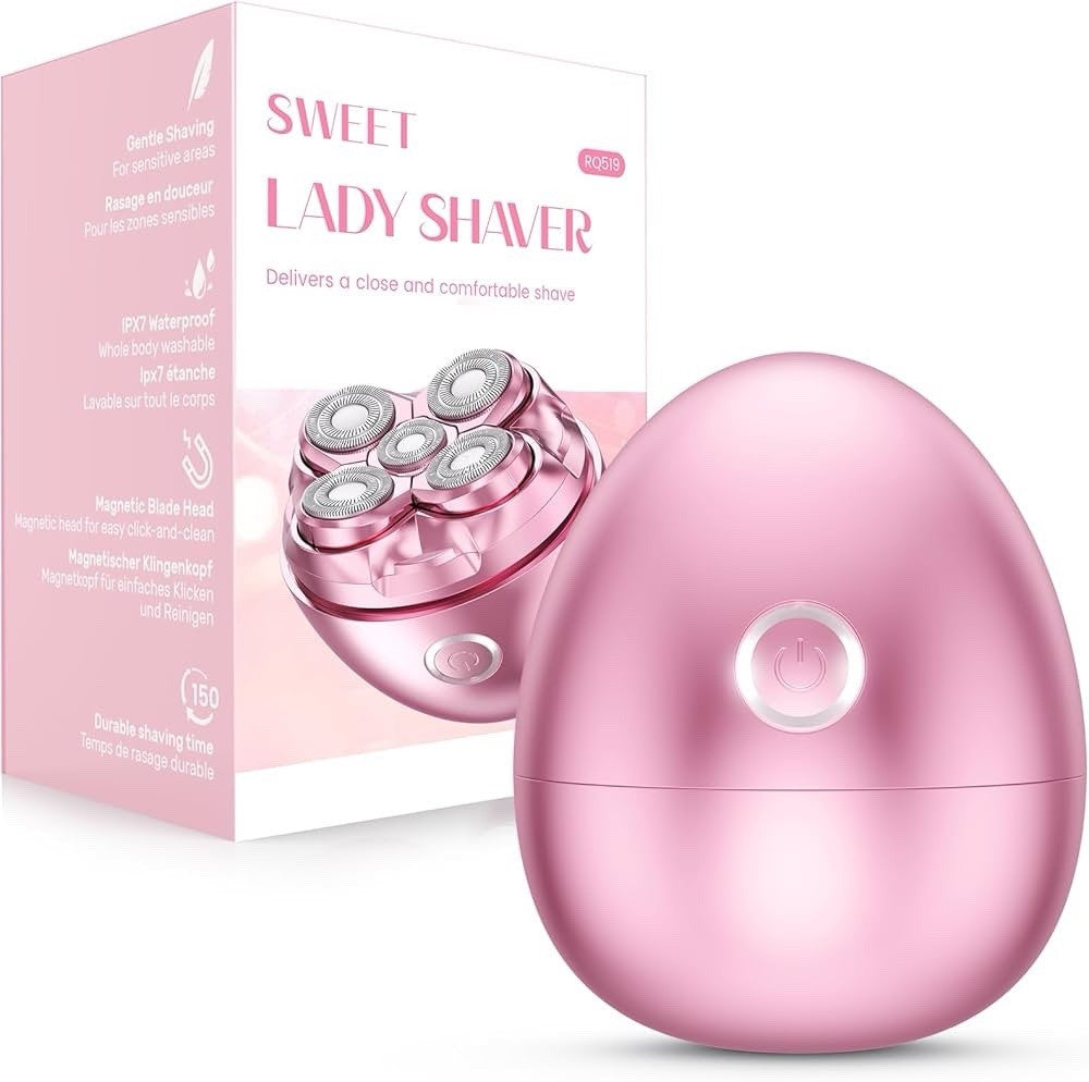 Women’s Electric Shaver 5D Floating Rotary Razor Wet Dry Hair Remover Pink