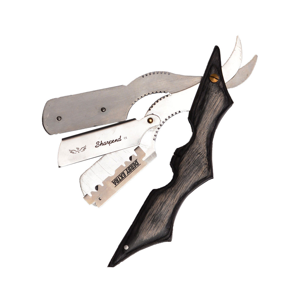 Straight Razor Shavette for Barbershop Shaving with Blades - Professional Cut Throat Razor