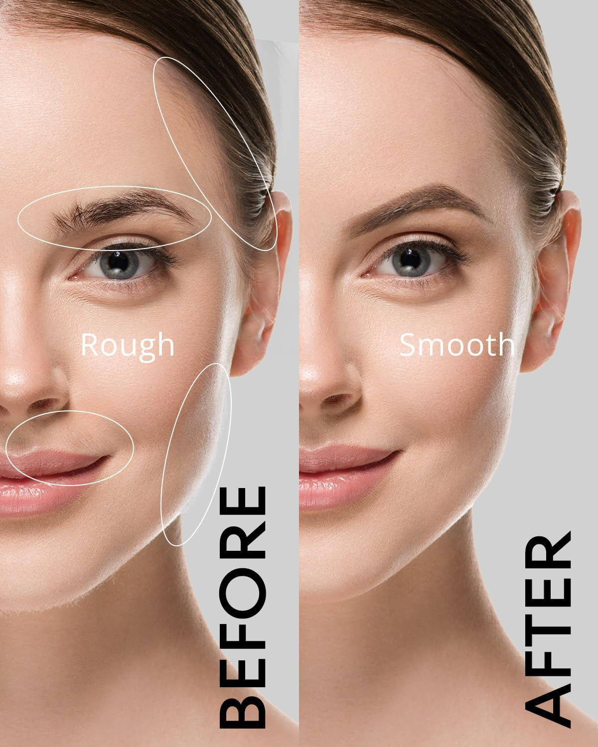 VOGCREST 2-in-1 Facial Hair & Eyebrow Trimmer for Women - Portable Electric Razor