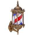 Wall-Mounted Vintage Barber Pole Sign with Rotating LED Strips for Salons
