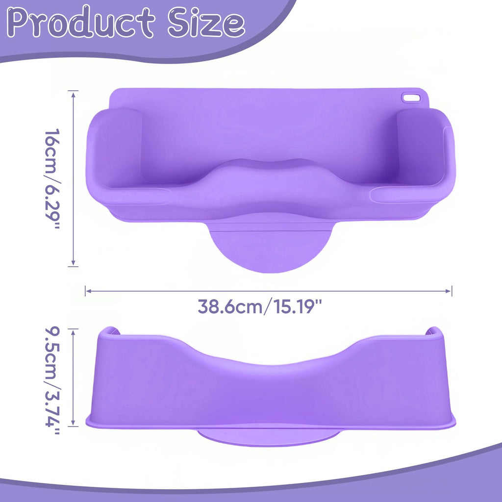 Portable Kids Hair Washing Station Silicone Basin with Rinse Cup - Purple