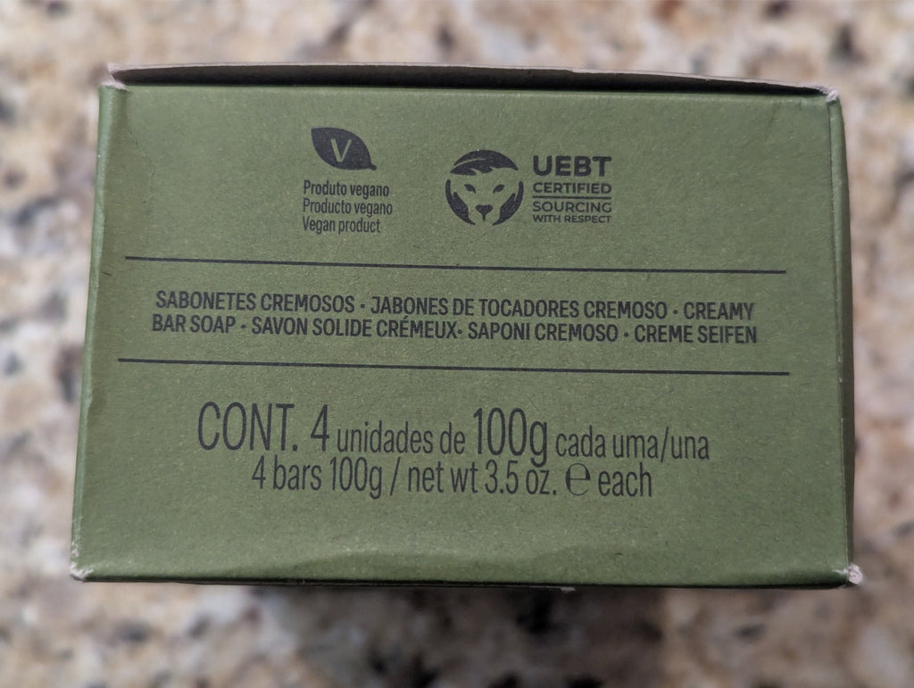 Natura Ekos Creamy Exfoliating Bar Soap with Andiroba - 4 Pack 3.5oz Bars