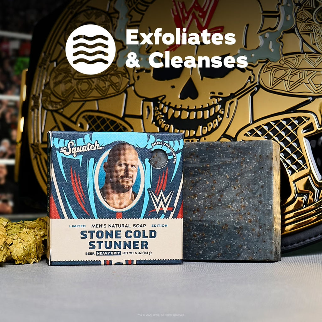 Men's Exfoliating Bar Soap - Natural 4-Pack with Cedarwood & Leather Scent