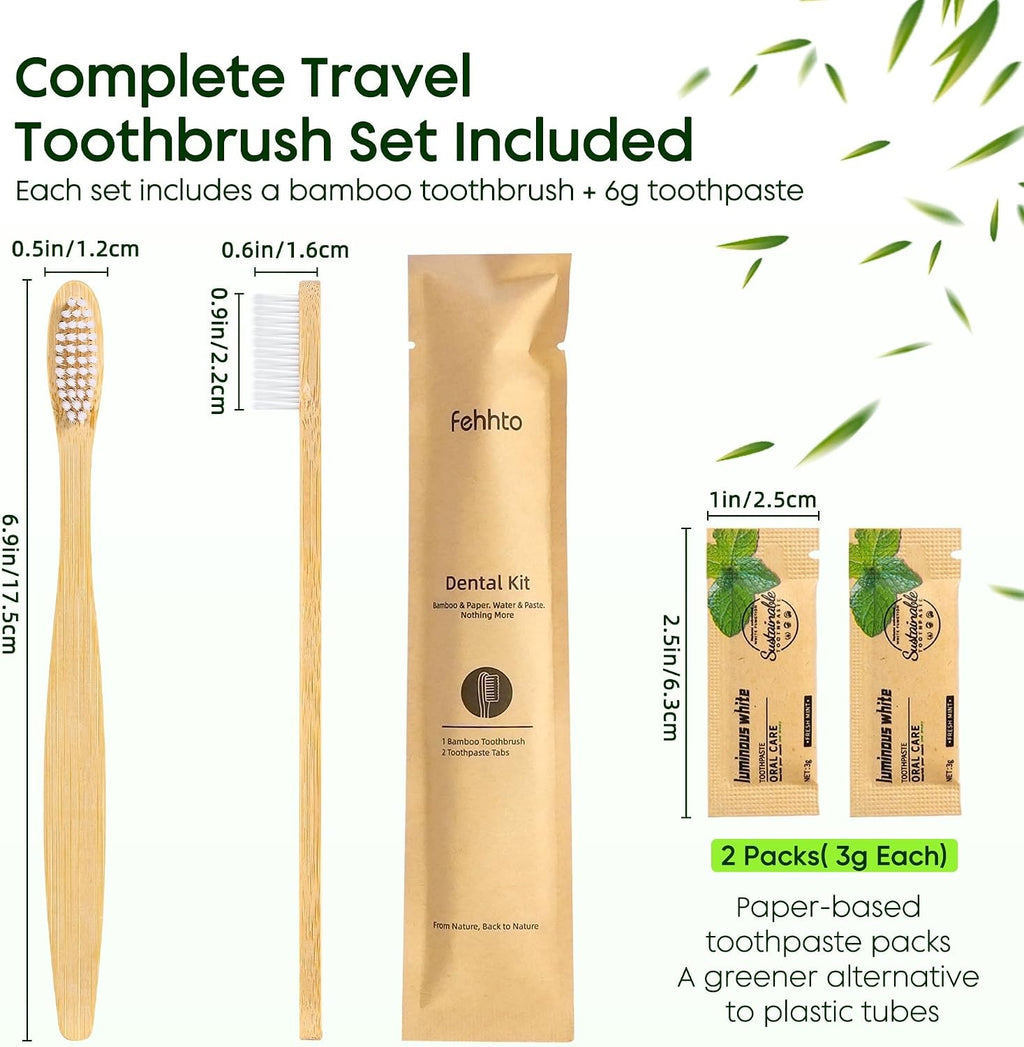 Individually Wrapped Guest Dental Kit with Toothbrush and Toothpaste for Hotel & Travel