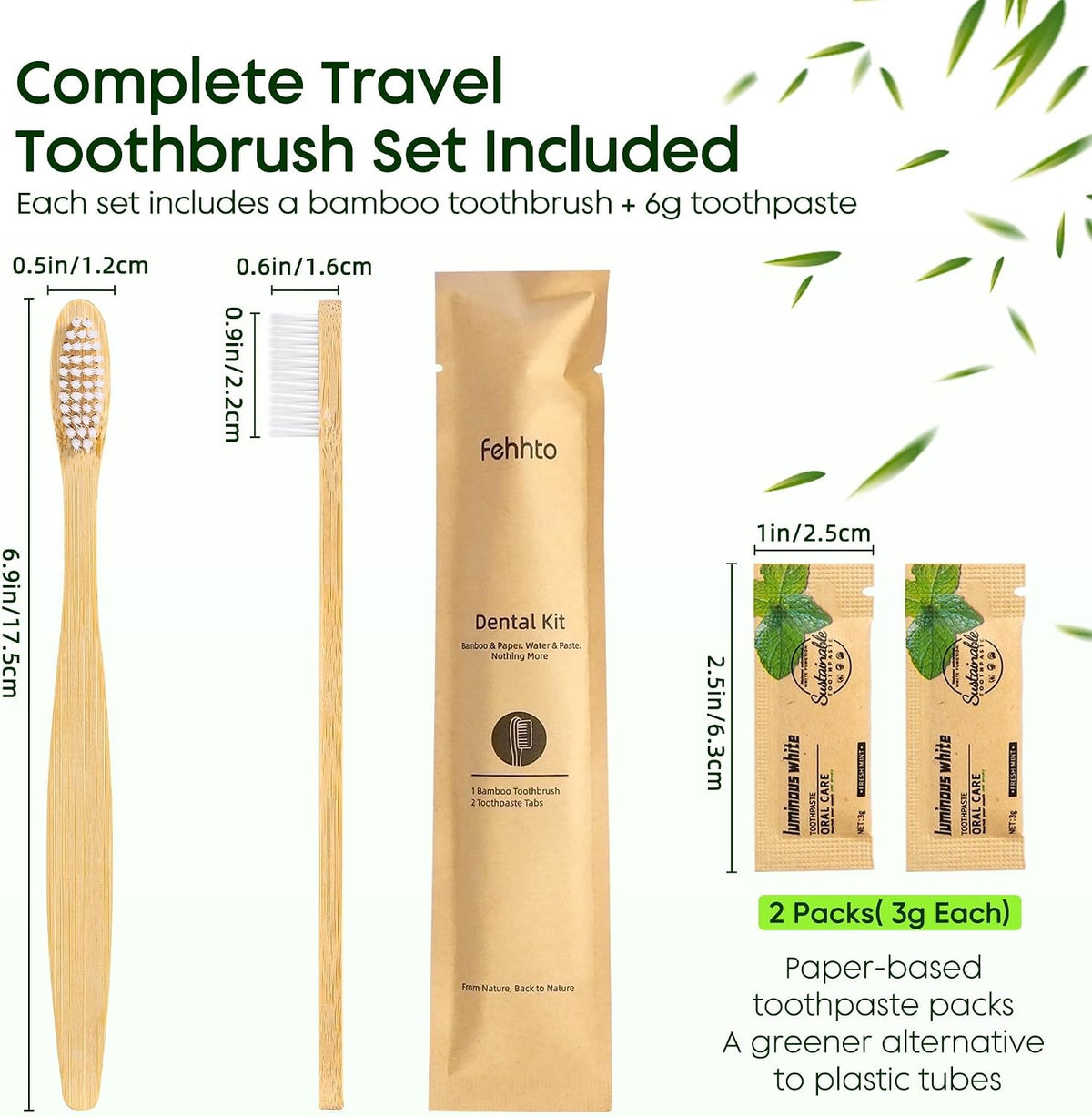 Individually Wrapped Guest Dental Kit with Toothbrush and Toothpaste for Hotel & Travel