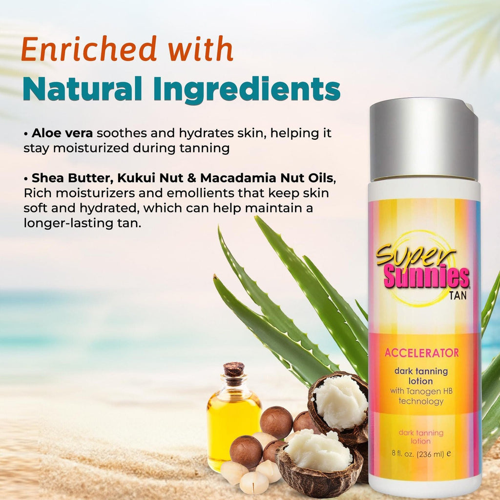 Dark Tanning Lotion with Bronzer - 8 Fl Oz Sunless Tanning Oil