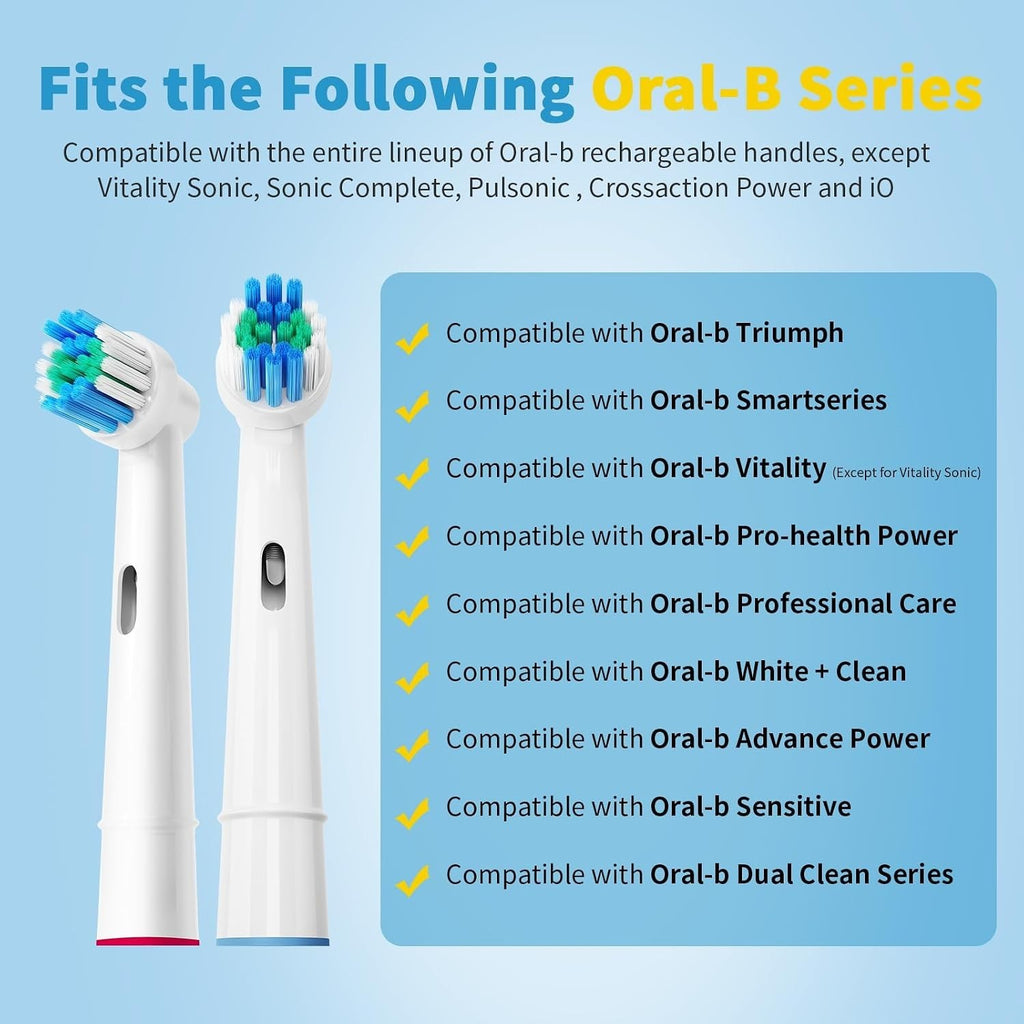 Electric Toothbrush Heads Compatible with Oral B Braun - Multi Pack Sizes