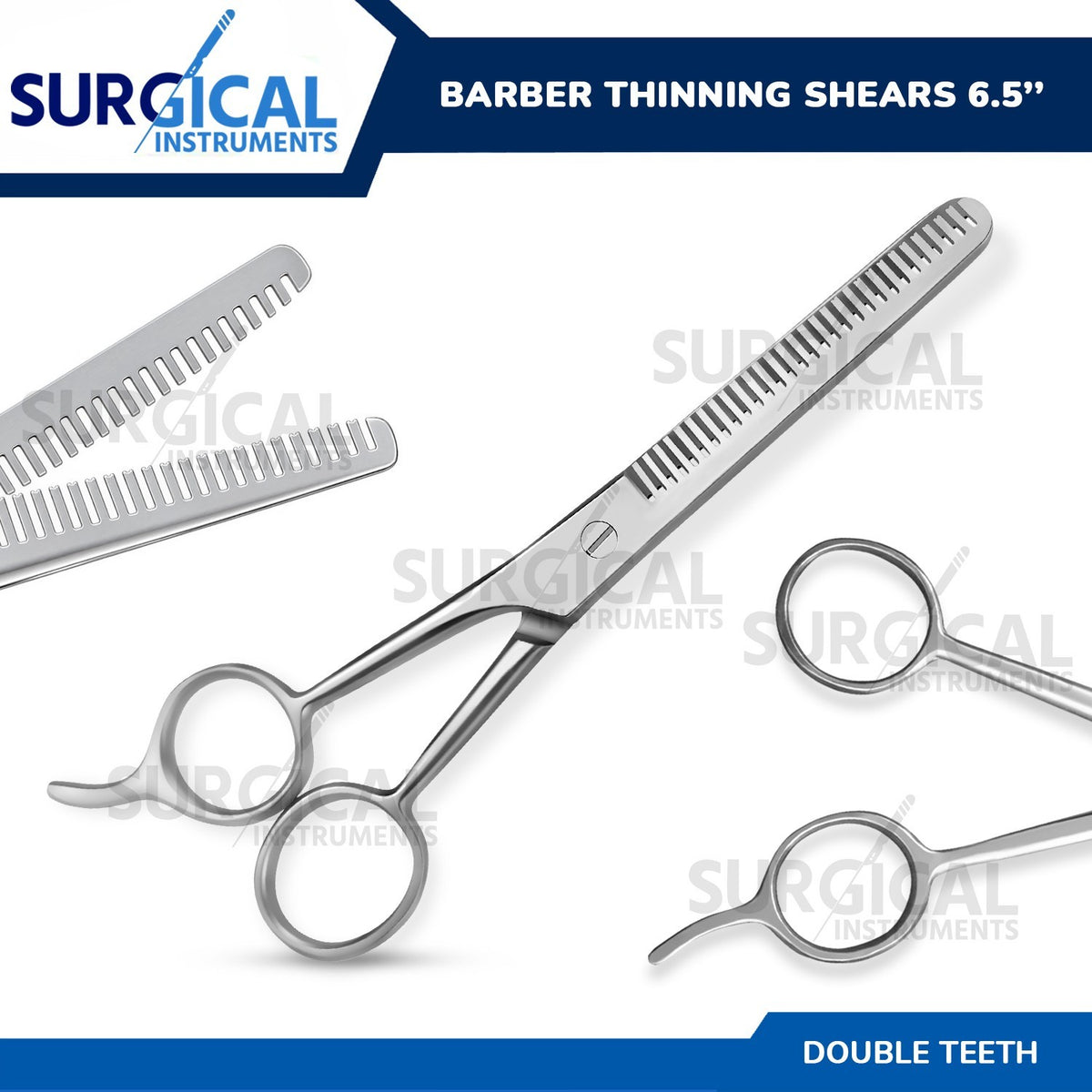 6.5-Inch Double Teeth Hair Thinning Scissors for Salon & Barber Use