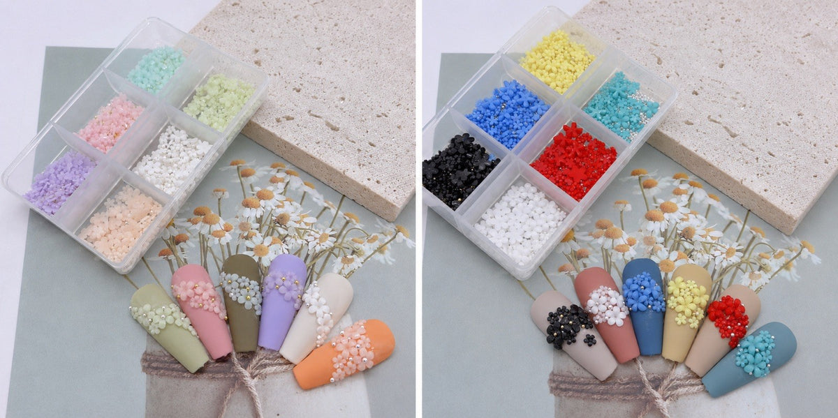 Color Changing 3D Nail Art Flowers & Beads Set for Manicure