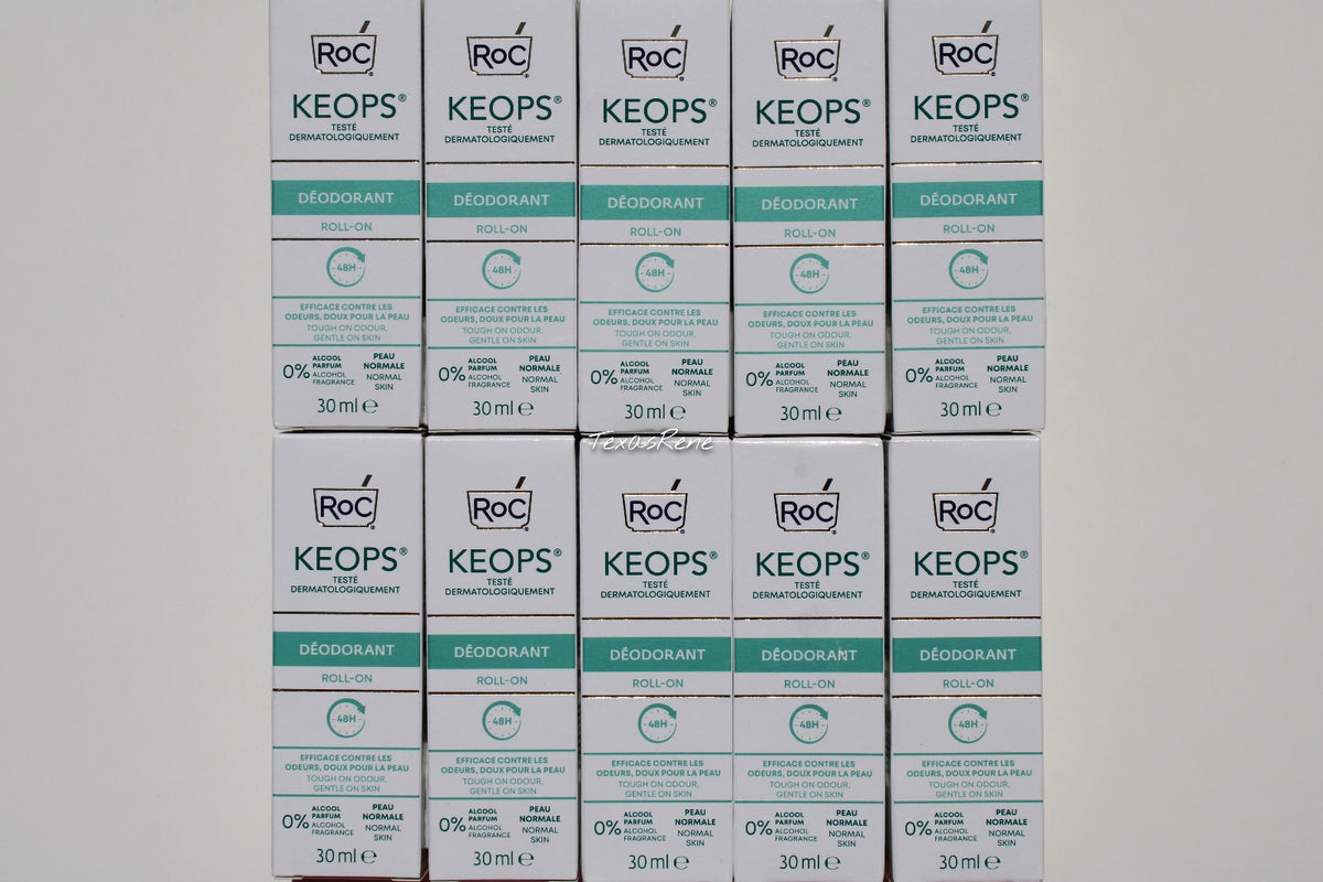 Pack of 10 RoC Keops Roll-On Deodorant 30ml - Effective Anti-Perspirant for Men & Women
