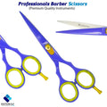 Professional Hair Cutting Scissors - Blue Stainless Steel Salon Shears