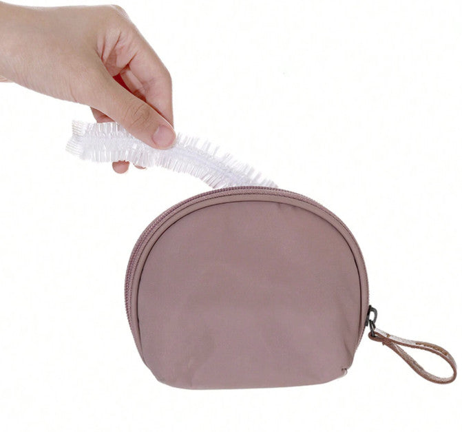 Disposable Plastic Shower Caps for Hair Dye & Salon Use - Waterproof, 100 Pack