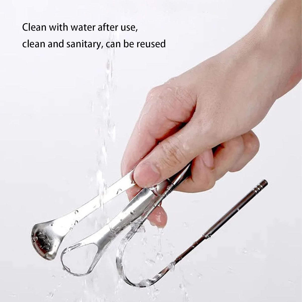 Stainless Steel Tongue Scraper Set for Adults & Kids - Rustproof & Reusable