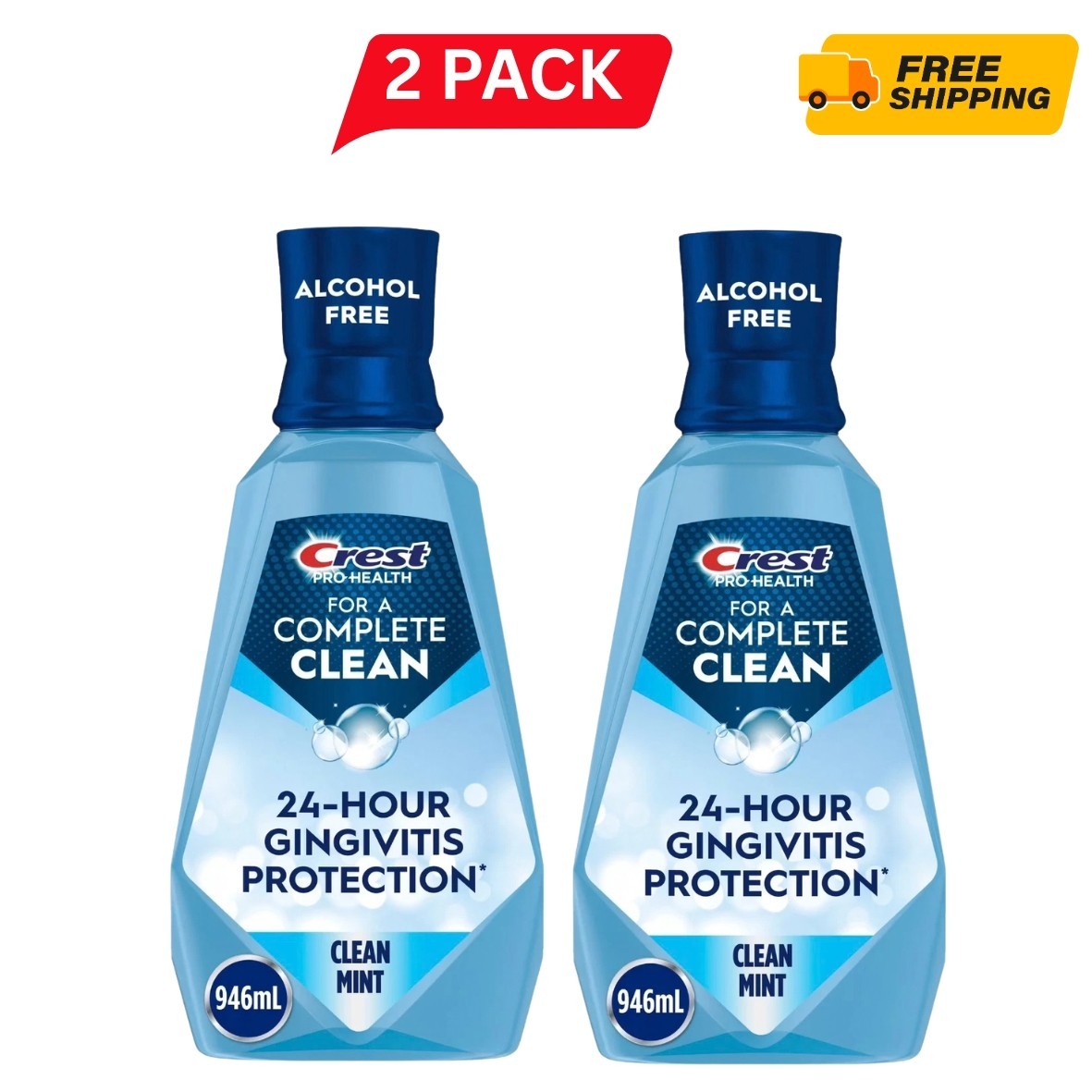 Crest Pro-Health Multi-Protection Mouthwash 1L - Alcohol-Free, Fresh Mint