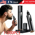 Rechargeable Waterproof Ear & Nose Hair Trimmer with LED Display
