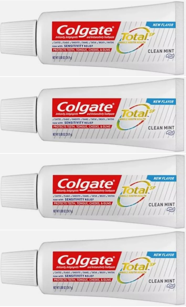 Colgate Total Clean Mint Toothpaste 0.88 oz Pack of 4 - Cavity & Gum Care