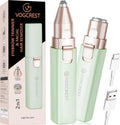 VOGCREST 2-in-1 Facial Hair & Eyebrow Trimmer for Women - Portable Electric Razor