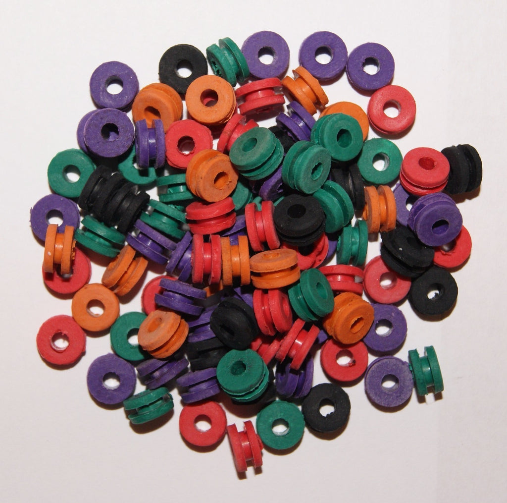 Tattoo Grommet Nipple Rubber Set – Rainbow Color 100 Pcs Pack (All Variants)