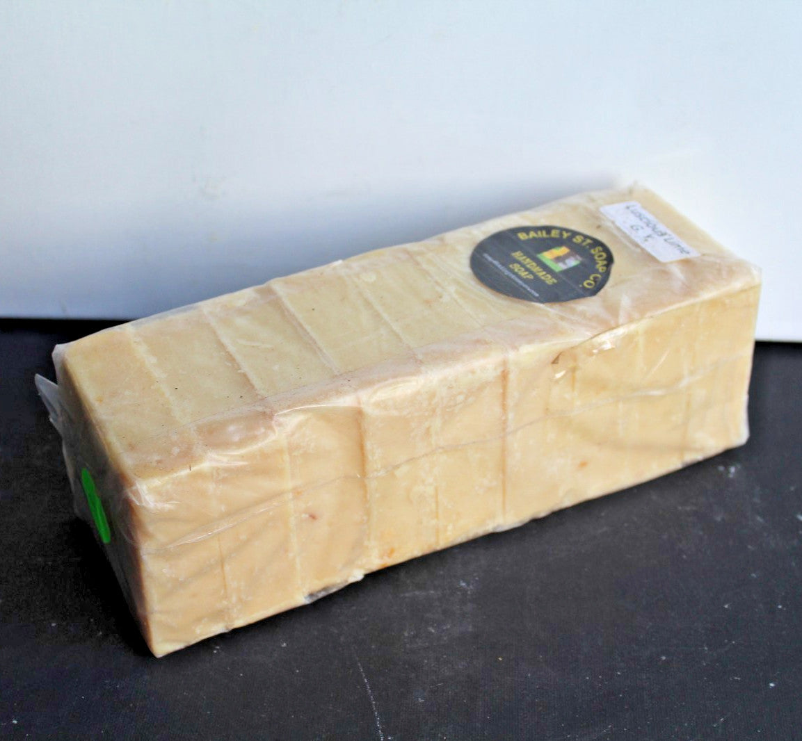 Lime Scented Greek Yogurt Handmade Soap Loaf - Precut 9 Bars, Moisturizing & Natural
