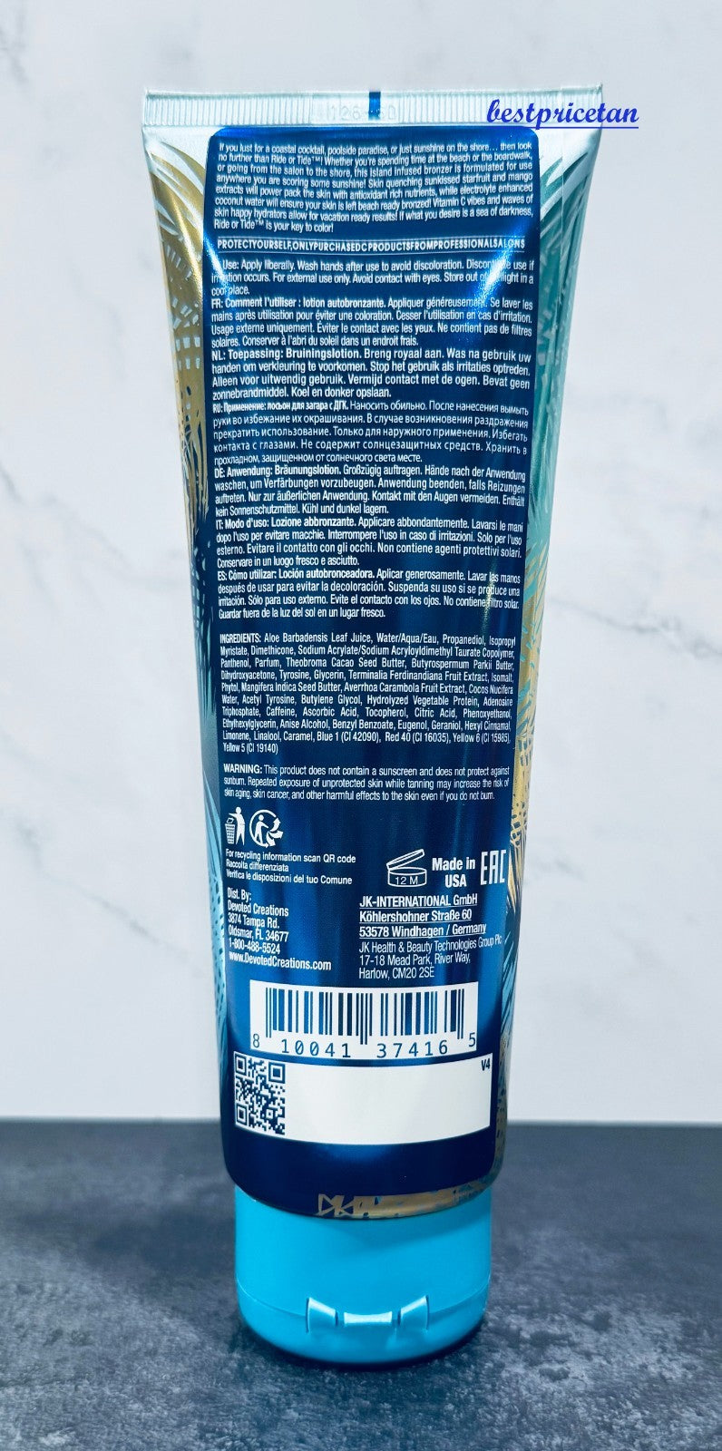 Dark Tanning Lotion with Bronzer and Hydrating Mango & Coconut Water - 8.5oz